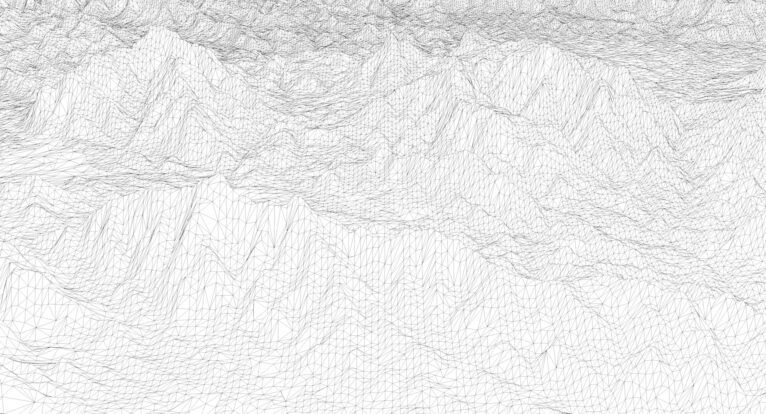Wireframe view of the Yemen STL terrain model