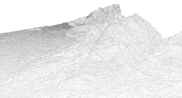 Wireframe view of the UAE STL terrain model