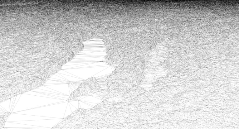 Wireframe view of Russia’s topographic STL model