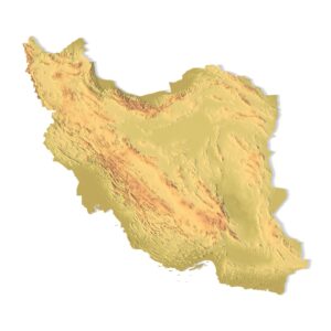 3D terrain model of Iran in STL format, front view