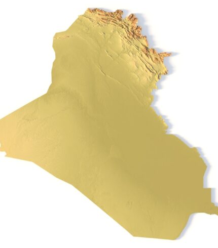 STL file of Iraq map for CNC and 3D printing