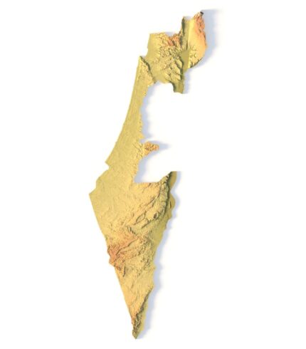 STL file of Israel map for CNC and 3D printing