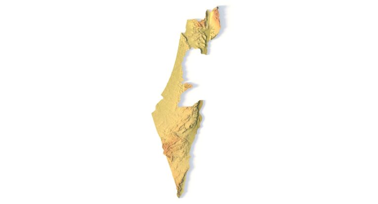 STL file of Israel map for CNC and 3D printing