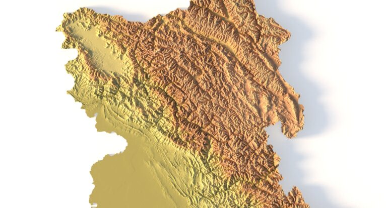 Digital elevation terrain of India in STL format