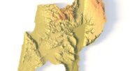 Close-up of Judean Mountains terrain in STL model