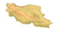 Isometric view of Iran’s 3D terrain STL map