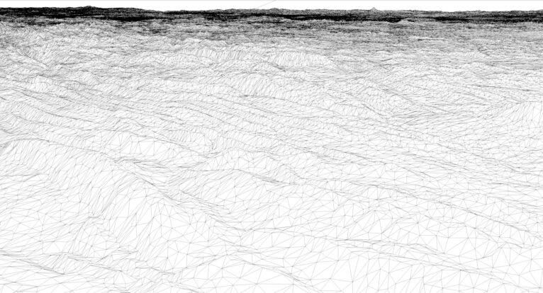 Wireframe view of the Iran STL terrain model