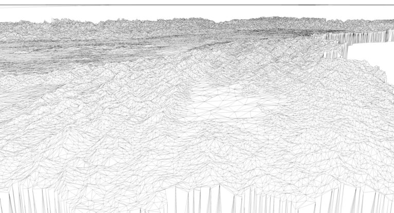 Wireframe view of the India STL terrain model