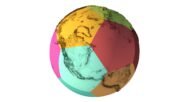 3D printed Earth globe puzzle in dodecahedron design