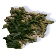 3D model Andorra — front view with high-resolution satellite texture (C4D, OBJ)