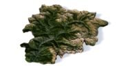 3D model Andorra — detailed relief render for visualization and poster print