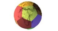 Earth globe STL file split into modular printable sections