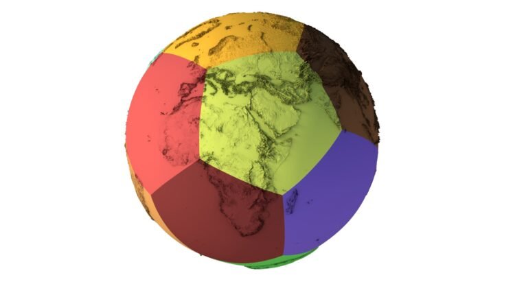 Earth globe STL file split into modular printable sections