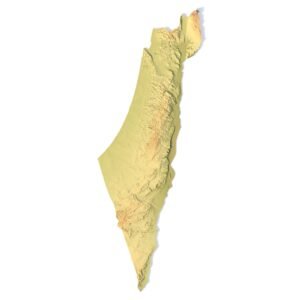 Israel 3D topographic map STL for 3D printing