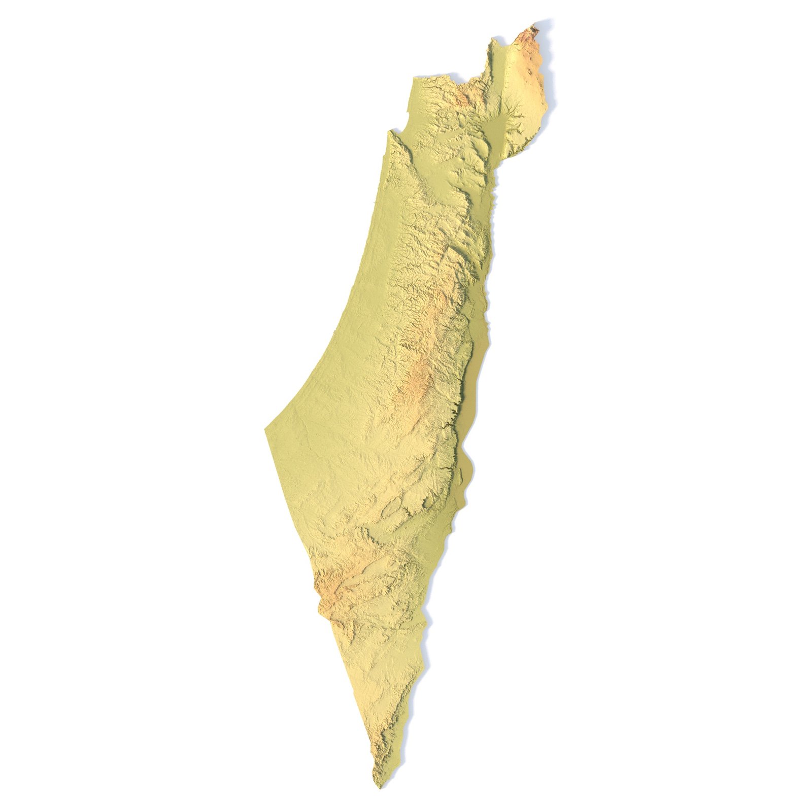 Israel 3D Topographic Map STL Israel 3D topographic map STL for 3D printing