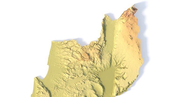 Israel topographic map for CNC carving
