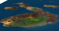 Realistic 3D landscape model of the Galapagos Islands with satellite textures
