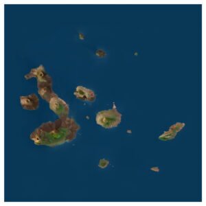 Galapagos Islands 3D model OBJ with satellite texture and terrain relief