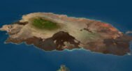 Terrain relief shading highlighting geographic features of the Galapagos Islands