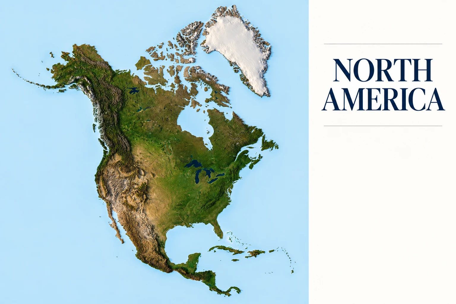 AI-generated north america — editorial graphic concept.