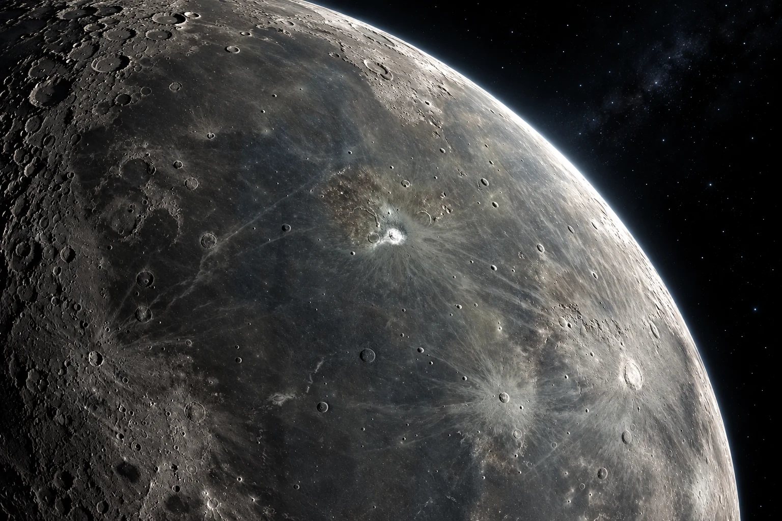 AI-generated moon — orbital flyby still concept.