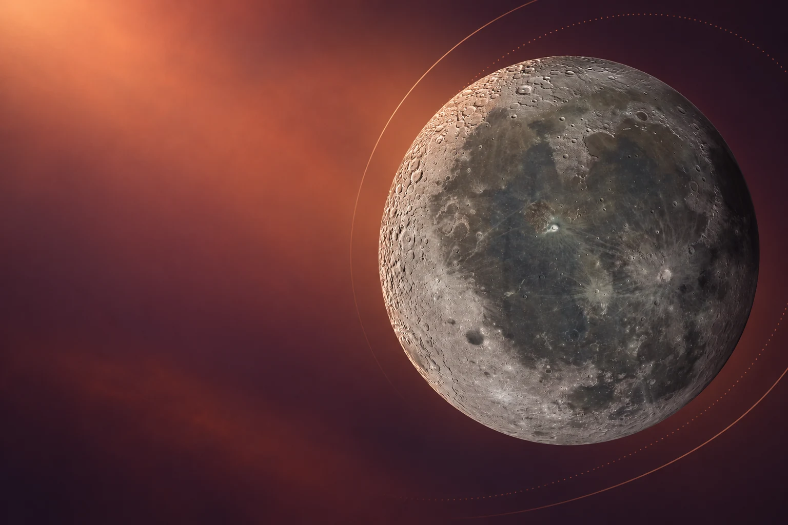 AI-generated moon — presentation slide concept.