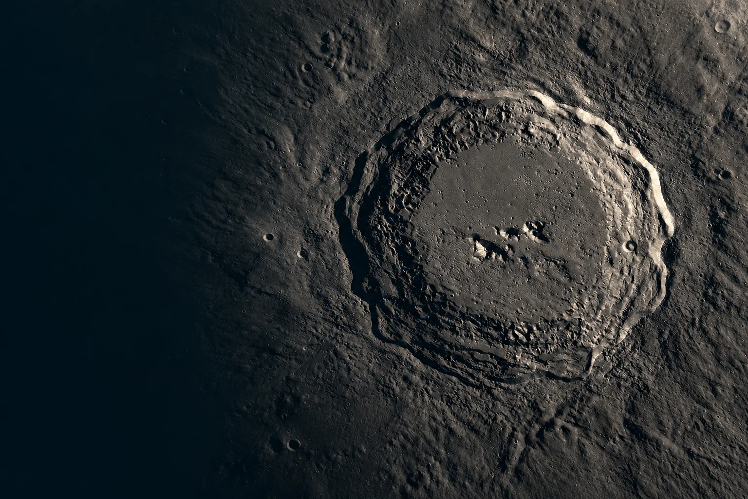 AI-generated copernicus — lunar terrain website banner concept.